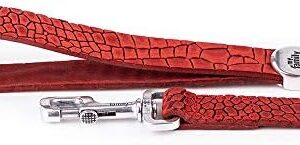 My Family Tucson Leather Leash, Red, Large