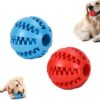 OUOQI Pack of 2 Dog Toy Ball, Rubber Ball for Puppies, Interactive Toy Ball, Natural Rubber Dog Feeder Ball, Dog Toy with Dental Care Function, for Small Dogs, Puppies Dog Toy (6 cm)