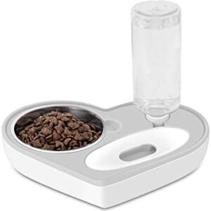 PETCUTE Cat Bowl Dog Food Water Feeder Stainless Steel Double Pet Water Dispenser Durable Loving Shape Pet Food Water Bowl