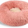 PETCUTE Dog Bed, Cat Bed, Fluffy Round Plush Dog Cushion, Dog Basket with Non-Slip Base, Washable Pet Bed for Cats and Medium and Large Dogs, Cats and Other Pets