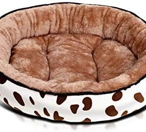 PETCUTE Dog Bed Cat Bed Orthopaedic Washable Cat Basket Fluffy Plush Dog Cushion for Large Medium Small Dogs Cats Coffee Colour L