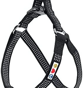 Pawtitas Reflective Step in Dog Harness Or Reflective Vest Harness, Comfort Control, Training Walking of Your Puppy/Dog Harness Large L Black