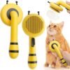 Pet Comb,Bee Shape,Cat Grooming Brush,Self Clean Pet Pin Slicker,Dog Brush For Grooming,Remove Loose Undercoat,Tangled Hair And Shed Fur