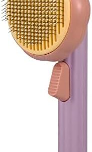 Pet Dog Brush Cat Brush, Hair Remover Pet Brush for Long Hair and Short Hair, Premium Massage Grooming Brush for Cats Dogs, Clean Pet Hair with One Click, Purple