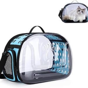 Pet Space Capsule Backpack, Small Medium Cat Puppy Dog Carrier, Foldable and Washable Dog/Cat Carrier, Transport Box for Dogs and Cats, Transparent Capsule Pet Travel