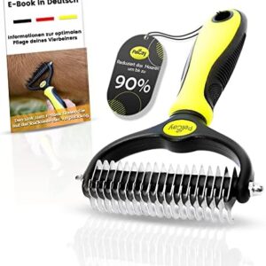 PetCay Premium Undercoat Brush Detangling Curry Comb for Dogs and Cats with Medium to Long Hair - Undercoat Brush Against Tangles and Undercoat