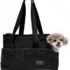 Petsfit Foldable Dog Carrier Bag Shoulder Bag Sling Puppy Bag for Small Dogs Puppies Cats Black