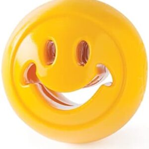 Planet Dog Orbee Tuff Smiley Face Nooks, Interactive Durable Treat Dispensing Dog Puzzle Toy, Made in The USA, Yellow
