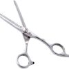 Precorn Dog Scissors One-Sided Toothed Metal Thinning Scissors for Dogs Cats Pet Grooming Scissors