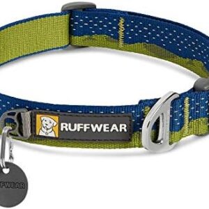 RUFFWEAR Crag Dog Collar, Reflective and Comfortable Collar for Daily Use, Green Hills, 36-51 cm