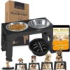 Silberg® Dog Bowl Height-Adjustable 5 Levels 8-31 cm Large Includes Anti-Slinging Bowl with 2 x 1200 ml Dog Bowl and eBook, Non-Slip Feeding Bowl Raised for Small, Medium and Large Dogs and Pets