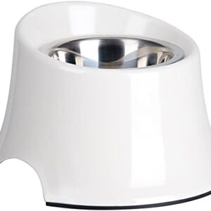 Super Design Elevated Dog Bowl Raised Dog Feeder for Food and Water 1 Cup Cream White