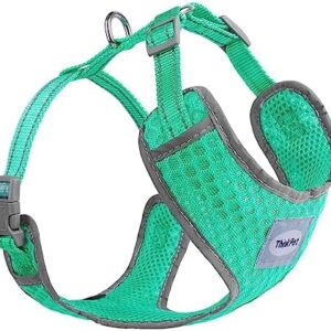 ThinkPet Reflective Breathable Soft Air Mesh No Pull Puppy Dog Vest Harness Neon Green Neck 15-25 in/Chest 25-40 in