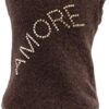 Trilly Tutti Brilli Aimee Wool Sweater with Swarovski Thermal Appliqué and Satin Pin, Large, Brown