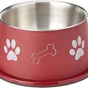 Trixie Plastic Coated Stainless Steel Long-Ear Bowl, 15 cm Diameter, 0.9 Litre (Assorted Colors)