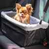 Vicera Dog Car Seat for Small Dogs with Cushion and Safety Belt • Dog Seat Car for Passenger Seat & Rear Seat • Sturdy Dog Car Seat for Car • Waterproof Dog Basket