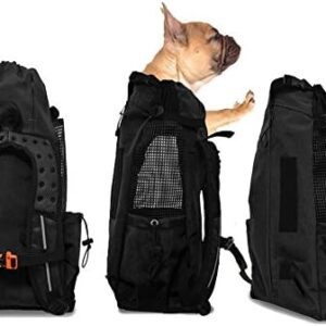 WLDOCA Dog Backpack for Medium Dogs with Waterproof Lining for Motorcycling, Hiking, Shopping, Travel, Suitable for Pets from 10 kg to 15 kg, Black