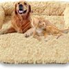 Washable Dog Blanket, Dog Bed, Couch for Sofa Protection, Dog and Boot Protection, Plush Dog Mat with Zip, Waterproof Non-Slip Base, for Large Small Dogs (M, Beige)