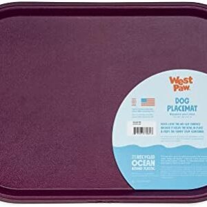 West Paw Seaflex Doggie Placemat – Less Mess Placemats for Dogs, Cats, Pets for Quiet Feeding – Eco-Friendly – Dishwasher Safe, Non-Toxic, Non-Slip – Raised Edges to Hold Dog Bowls, Tropic Red