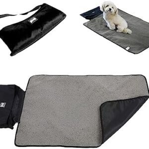 Yissone Pet Dog Mat, Folding Waterproof Sleeping Mat Blanket Fleece Pad for Small Medium Large Dogs Indoor Outdoor Camping Travel