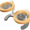 manmamiya 20030320 Pet Food Bowl, Small, Double, Yellow