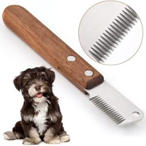 onebarleycorn Trimming Knife for Dogs, Trimming Knife Dog Trimming Knife Care Knife Undercoat Trimming Knife Wood Hair for Dogs Terrier Dachshund Woodhair Dachshund (Left-Handed)