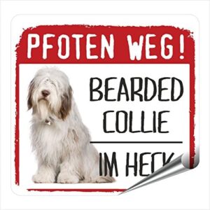 siviwonder Bearded Collie Beardie Paws Path Small Car Sticker Dog Sticker Film Reflective Reflective