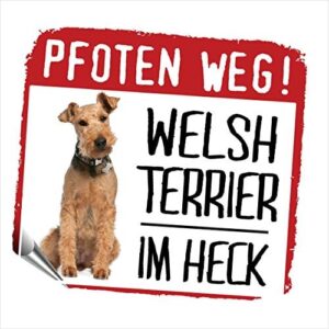 siviwonder Car Sticker Welsh Terrier Paws Path Dog Sticker Reflective Reflective