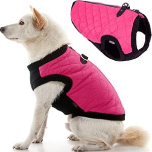 Gooby - Fashion Vest, Small Dog Sweater Bomber Jacket Coat with Stretchable Chest, Pink, Large
