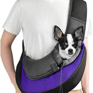 Breathable Carrier Pet Backpack for Small Dogs Cats Rabbits, Soft-sided Mesh Pup Pack for Outdoor Travelling, with Built-in Collar Buckle (5kg)