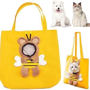 Cat Bag, Dog Bag, Cat Backpack Carrier, Cat Carrier, Bee Shape Pet Canvas Shoulder Bag for Pets, Suitable for Small 3 kg - 6 kg or Less Dogs 4 kg - 8 kg or Less Cats