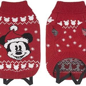 Cerdá - ForFanPets | Mickey Mouse Dog Sweater with Woven Christmas Design - Official Disney Licensed