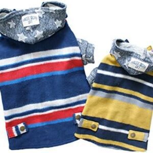 D-O G Star Hooded Striped Jacket Navy Pet Medium