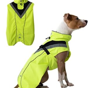 DOGOPAL Reflective Dog Raincoat, Waterproof Rain Jacket for Dogs, Lightweight Rain Poncho with Harness Opening for Small, Medium and Large Dogs (Yellow, S)