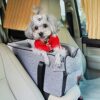 Dog Car Seat for Small Dogs Pet Car Booster Seat Detachable and Washable Dog Booster Seat for Small Pets Up to 13.5 Lbs Center Console Dogs and Cats Car Seat Fits Car Home Travel(Grey)