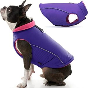 Gooby Cold Weather Fleece Lined Sports Dog Vest with Reflective Lining, X-Large, Purple