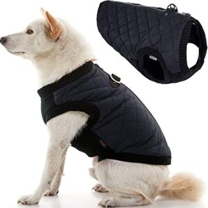 Gooby - Fashion Vest, Small Dog Sweater Bomber Jacket Coat with Stretchable Chest, Black, Large