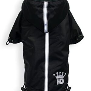 Hip Doggie HD 5PRBK XL Puppagonia Rain Parka Dog Coat, Size XL, Black