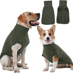 Hjyokuso Dog Jumper, Dog Coat Fleece, Jumper for Small, Medium, Large Dog, Warm and Lightweight Dog Jumper, Winter Coat Dog, Outdoor Dog Coat, Dog Jacket - Green