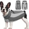 Kuoser Extras Warm Dog Coat, Windproof Dog Jacket, Reflective Dog Coat, Large Dogs, Dog Coat Winter, Fashionable Winter Coat Dog, Dog Coat, Waterproof, Grey, L