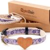 Matching Dog Collar Heart & Owner Friendship Bracelet, Adjustable Size Small & Medium, Durable, Pet-Friendly Hemp with Fancy Pattern, Soft, Comfortable & Strong, Great Dog Lovers
