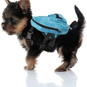 MiOYOOW Dog Harness Backpack, Adjustable Self Carrier Backpack with Leash Dog Poop Bag Dispenser for Small Medium Dogs Travel Camping Hiking