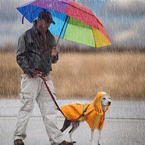 Nasalmate Hoodie Dog Raincoat Pet Raincoat Rain Jacket Dog Raincoat Waterproof Clothing Pet Dog Raincoat with Reflective Stripes M-3XL (4XL, Orange)