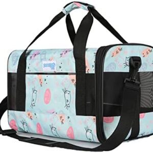 PETCUTE Transport Bag for Cats and Dogs, Foldable Dog Transport Box with Shoulder Strap, Airline Approved, Breathable Cat Bag, Dog Transport Box with Removable Mat, M