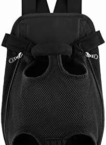 Pet Backpack - Adjustable Legs Out Backpacks Pet Portable Travel Bag Breathable and Comfortable Specially for Small Medium Dogs Cats Puppies 1.8 - 3.6 kg, Black Mesh (M)