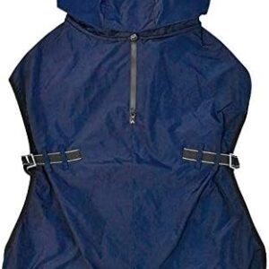 Pet Queen 978876 Dog Wear, Raincoat, for Large Dogs, Navy, 21.7 inches (55 cm)