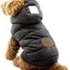 SELMAI Winter Jackets & Winter Coats for Dogs Small Hoodies Dog Coat Winter Pet Clothing for Cats Puppies Dachshund Chihuahua Walking Outdoor Cold Resistant Grey XXL