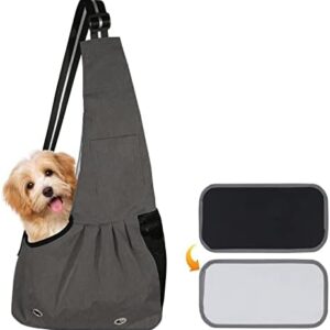 xocome Pet Dog Puppy Cat Carrier Bag, Portable Pet Shoulder Bag for Pet Cats, Puppies, Outdoor Travel Bag with Adjustable Shoulder Strap and Removable Mat, grey(L)