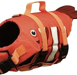 Croci Clownfish Dog Life Jacket Life Vest for Pets Life Vest with Handle for Dogs Clown Fish 40CM