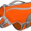 Dog Life Jacket: Shark Waterproof Swimming Aid Dog Life Saver with Handle and Reflectors for Pet Swimming Rafting Boat Training (L Orange)